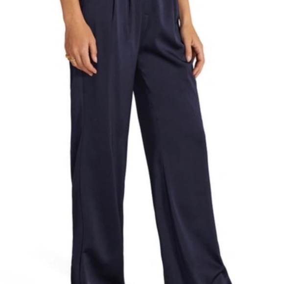 Favorite daughter navy satin pant - Picture 1 of 7